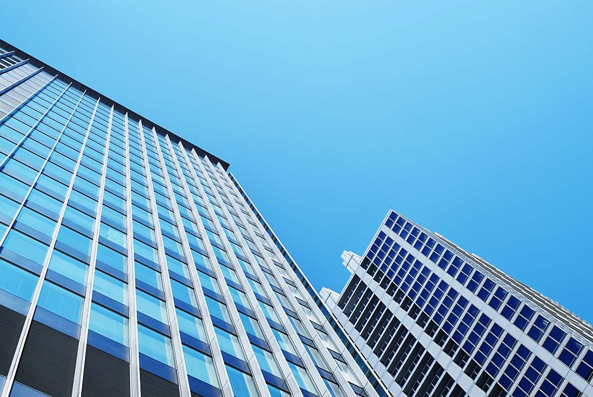 office building white glass building urban
